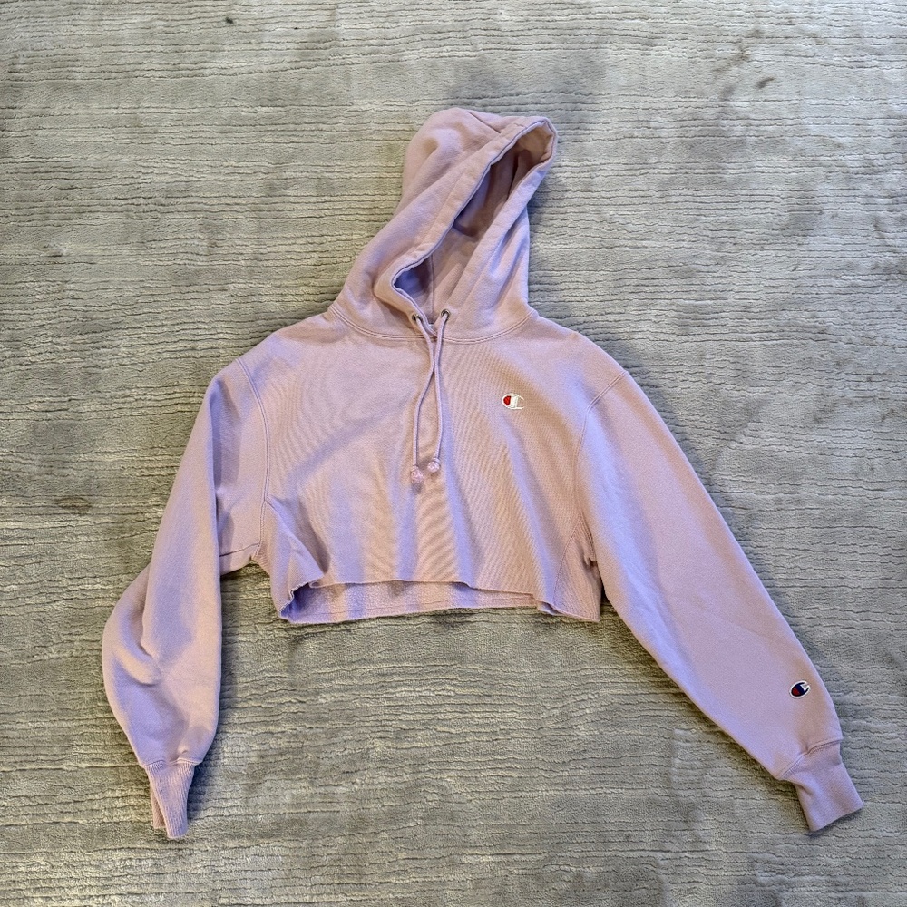 Champion Pink Cropped Hoodie
